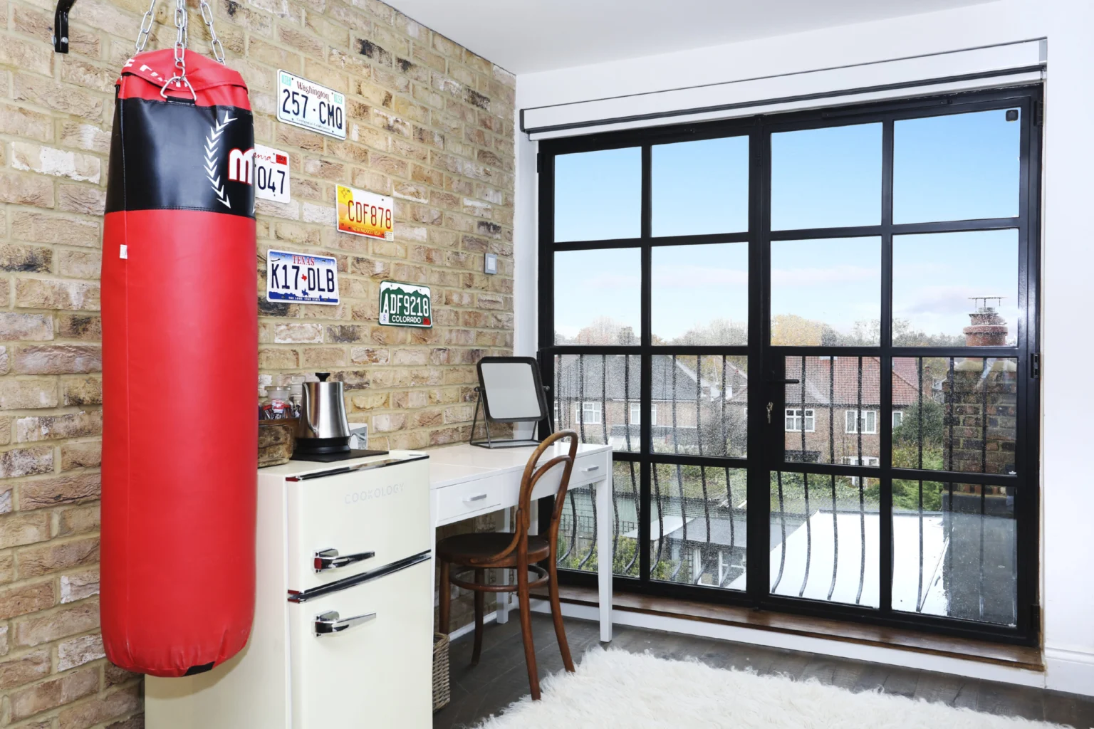 Loft workspace with black framed glazing — Acton W3 9LP