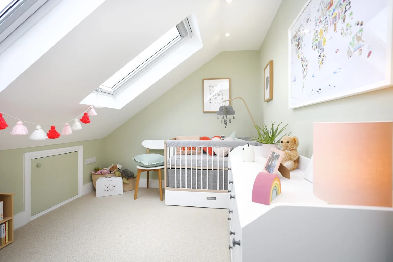Cosy nursery with crib, toys, and skylight — Tooting SW17