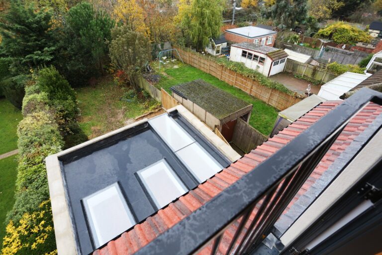 Aerial view of backyard and trees — Acton W3
