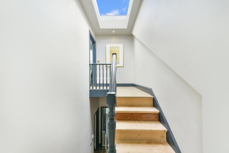 Wooden stairs with skylight above — Kensal Rise NW10